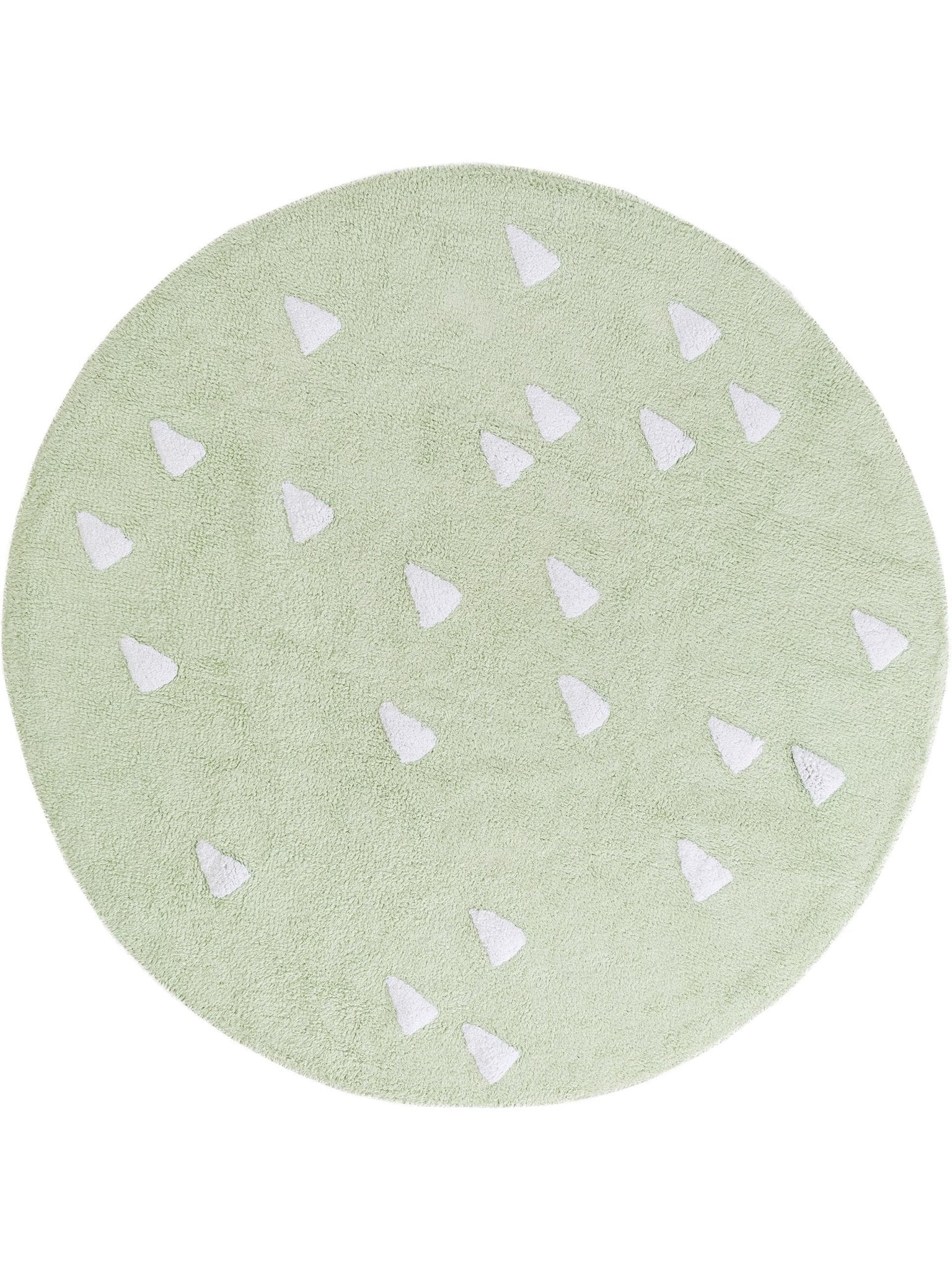 Lytte Teppich Hellgrün / 150 cm round Waschbarer Kinderteppich Inka