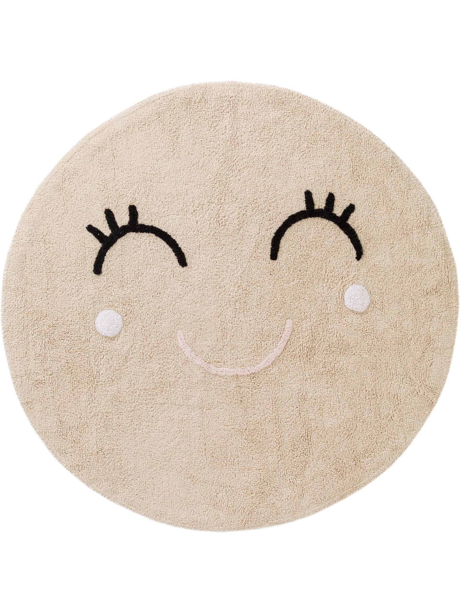 Lytte Teppich Beige / 100 cm round Waschbarer Kinderteppich Inka