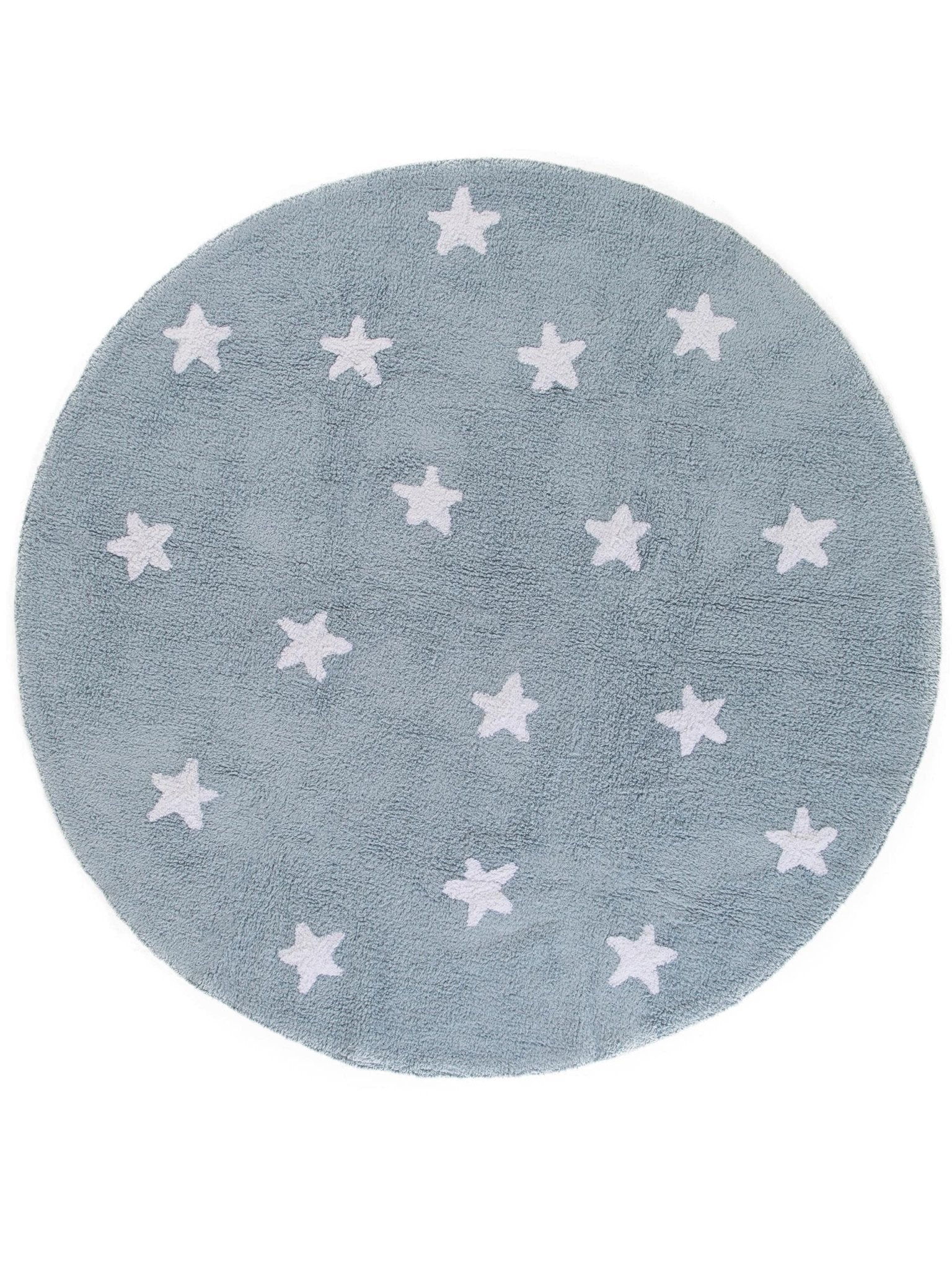 Lytte Teppich Blau / 150 cm round Waschbarer Kinderteppich Bambini